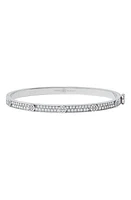 Tory Burch Miller Pavé HInge Bracelet in Tory Silver /Crystal at Nordstrom, Size Large