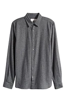 Closed Regular Fit Button-Up Shirt Dark Grey Melange at Nordstrom,