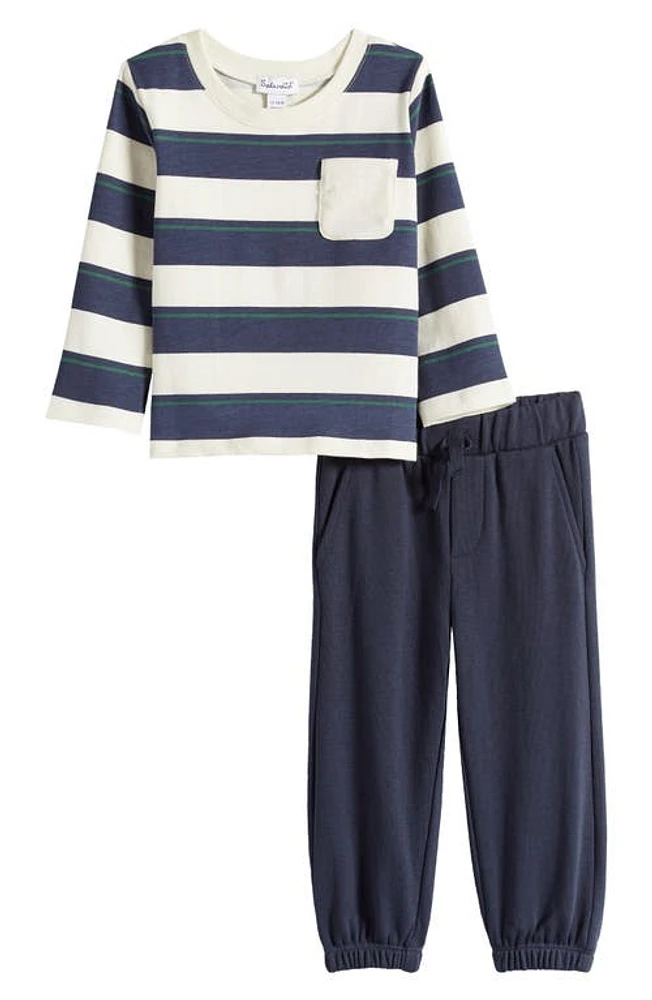 Splendid Field Day Long Sleeve Top & Leggings Set Navy Stripe at Nordstrom, M