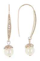 Marchesa Pave Crystal Linear Drop Earrings in Gold/blush at Nordstrom