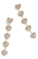 BaubleBar Etta Pavé Heart Linear Drop Earrings in Gold at Nordstrom