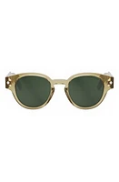 DIOR CD Diamond R2I 48mm Small Round Sunglasses in Shiny Beige /Green at Nordstrom