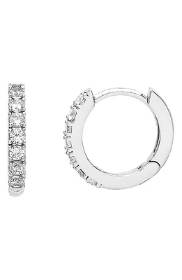 Estella Bartlett Crystal Pavé Huggie Hoop Earrings in Silver at Nordstrom