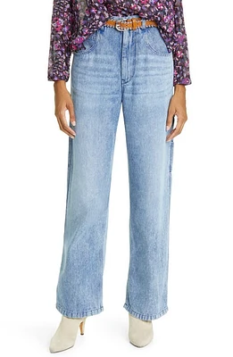 Isabel Marant Étoile Bymara High Waist Straight Leg Jeans Light Blue at Nordstrom, Us