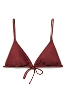 MANGO Bow Triangle Bikini Top Russet at Nordstrom,