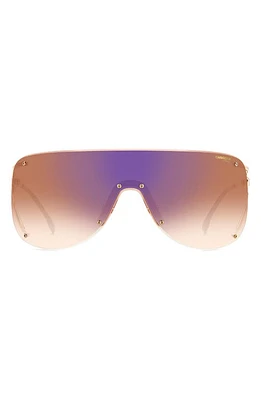 Carrera Eyewear 99mm Shield Sunglasses in Gold Copper/Brown Blue Mirror at Nordstrom