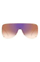 Carrera Eyewear 99mm Shield Sunglasses in Gold Copper/Brown Blue Mirror at Nordstrom