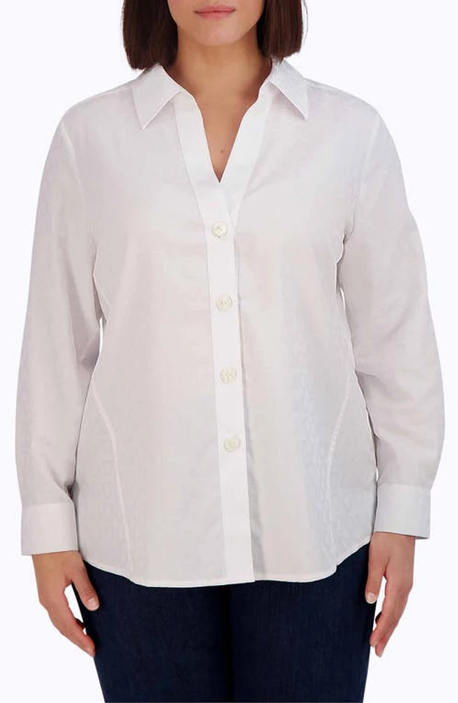 Foxcroft Paityn Button-Up Shirt White at Nordstrom,