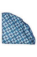 EDWARD ARMAH Reversible Floral & Micropattern Silk Pocket Circle in Blue at Nordstrom