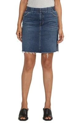 JAG On the Go Raw Hem Pull-on Denim Skort Lazy River Blue at Nordstrom,