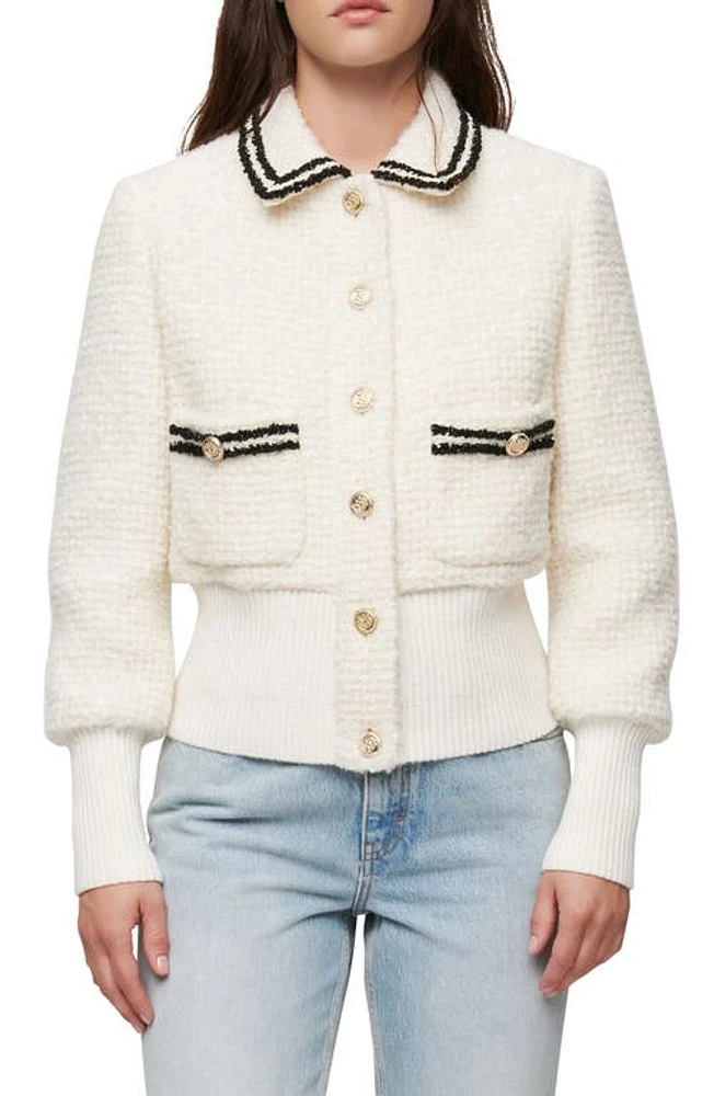 maje Bloppe Collared Cardigan in Ecru at Nordstrom, Size 2