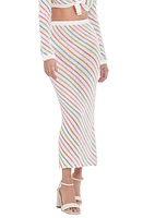 Capittana Bruna Stripe Crochet Cover-Up Skirt Multicolor White at Nordstrom,