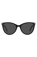 Carolina Herrera 57mm Cat Eye Sunglasses in Black/grey at Nordstrom