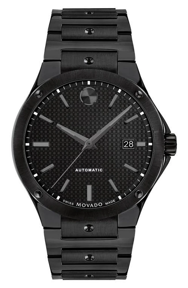 Movado S. E. Automatic Bracelet Watch, 41mm in Black at Nordstrom