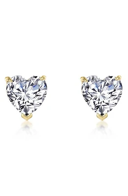 Lafonn Simulated Diamond Heart Stud Earrings in White at Nordstrom