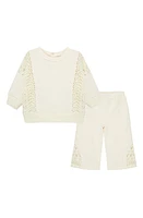 Habitual Kids Openwork Sweater & Pants Set in Off-White at Nordstrom, Size 12M