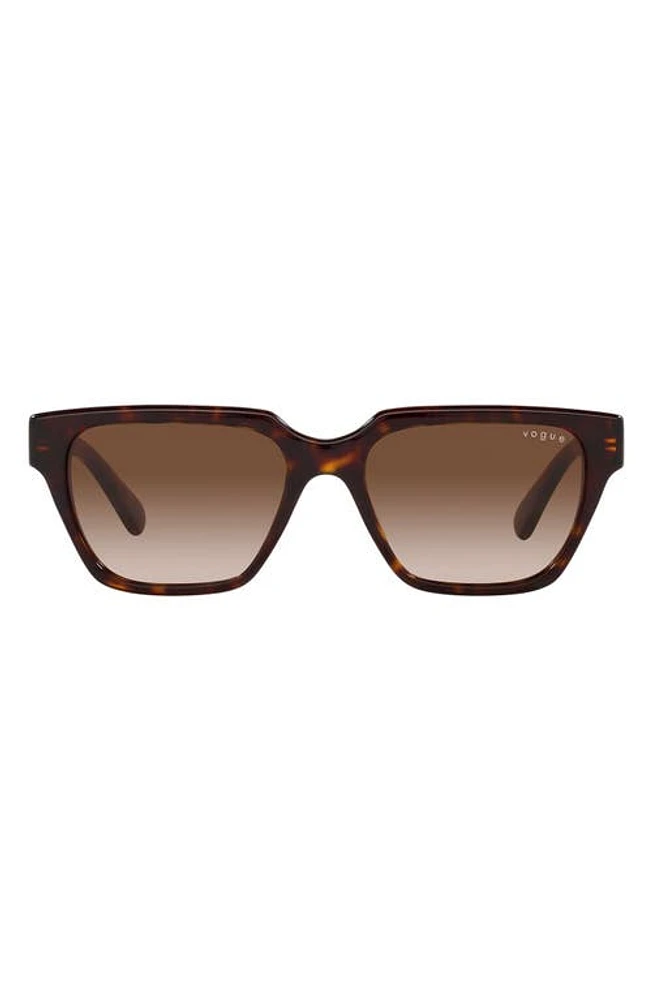 VOGUE 55mm Gradient Rectangular Sunglasses in Dark Havana at Nordstrom