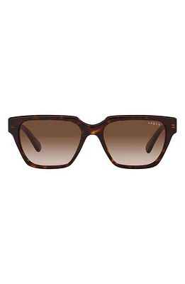 VOGUE 55mm Gradient Rectangular Sunglasses in Dark Havana at Nordstrom