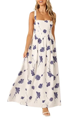 Petal & Pup Hazel Floral Print Maxi Sundress in Navy Floral at Nordstrom, Size Large