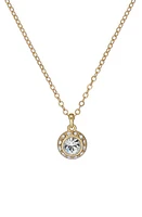 Ted Baker London Soltell Solitaire Crystal Halo Pendant Necklace in Gold Tone Clear Crystal at Nordstrom