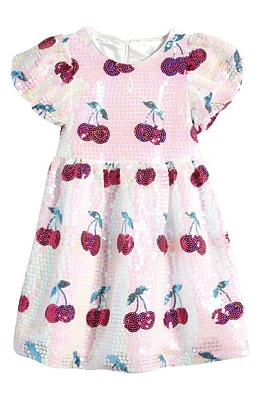 Lola & the Boys Kids' Cherry Sequin Dress White Iridescent at Nordstrom,