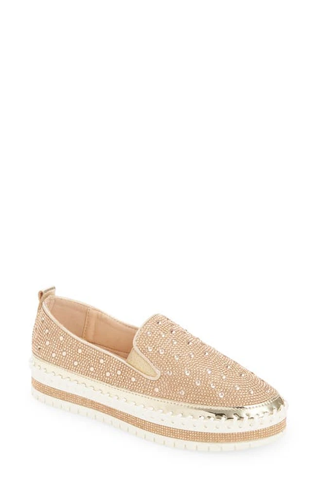 AZALEA WANG Rhinestone Sneaker in Rose Gold at Nordstrom, Size 7