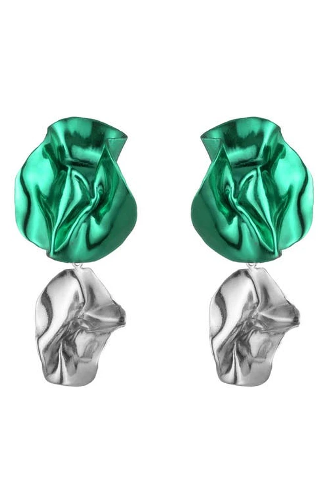 Sterling King Flashback Fold Drop Earrings in Emerald - Silver at Nordstrom