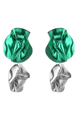 Sterling King Flashback Fold Drop Earrings in Emerald - Silver at Nordstrom