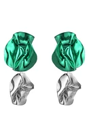 Sterling King Flashback Fold Drop Earrings in Emerald - Silver at Nordstrom