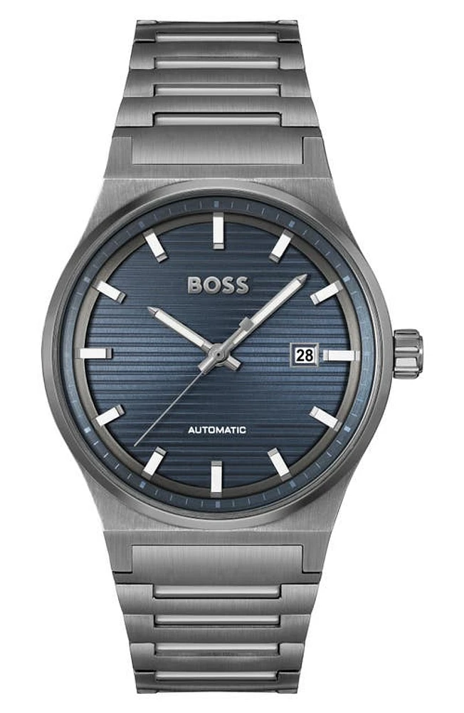 BOSS Candor Automatic Bracelet Watch in Blue at Nordstrom