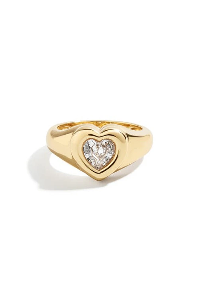 BaubleBar Cubic Zirconia Heart Ring Clear at Nordstrom,