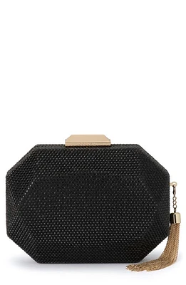 Olga Berg Hotfix Tassel Structured Clutch in Black at Nordstrom