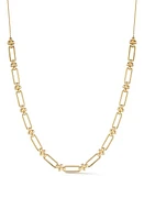 Dana Rebecca Designs Poppy Rae Link Station Frontal Necklace in Yellow Gold at Nordstrom, Size 18