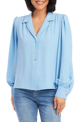 Karen Kane Blouson Sleeve Shirt Blue at Nordstrom,