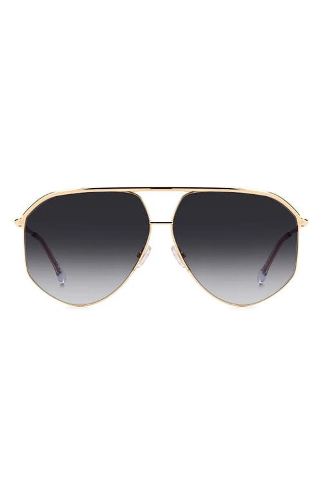 Isabel Marant Wild Metal 64mm Gradient Oversize Aviator Sunglasses in Rose Gold/Grey Shaded at Nordstrom