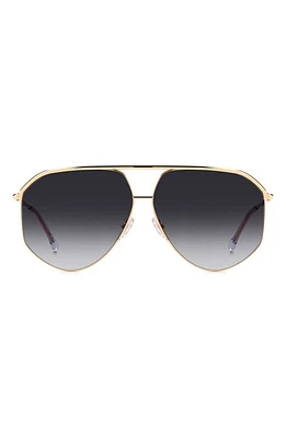 Isabel Marant Wild Metal 64mm Gradient Oversize Aviator Sunglasses in Rose Gold/Grey Shaded at Nordstrom