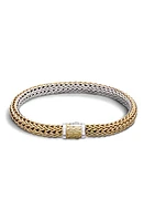 John Hardy Classic Chain Two-Tone Small Reversible Bracelet in Silver/Yellow Gold at Nordstrom, Size X-Large