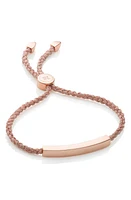 Monica Vinader Engravable Linear Friendship Bracelet in Rose Gold Metallica at Nordstrom