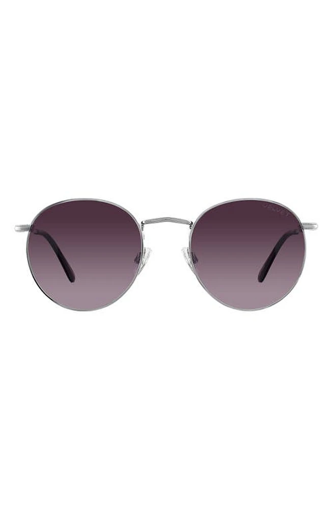 Velvet Eyewear Yokko 50mm Round Sunglasses in Silver at Nordstrom