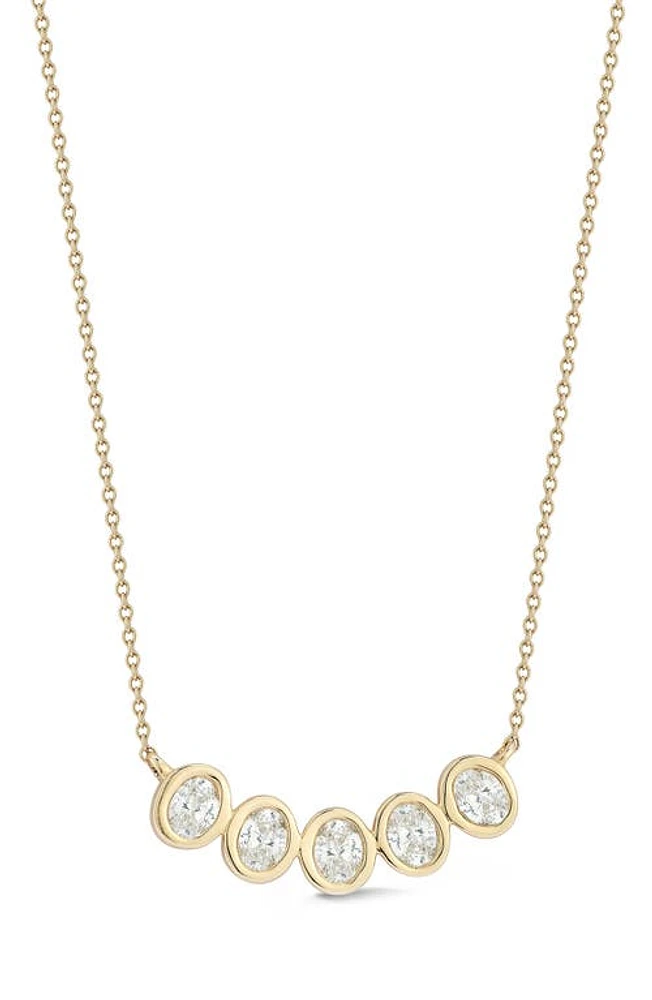 Dana Rebecca Designs Mikaela Estelle Diamond Curved Pendant Necklace in Yellow Gold at Nordstrom, Size 18