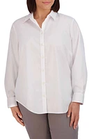 Foxcroft Croc Jacquard Cotton Blend Button-Up Shirt at Nordstrom,