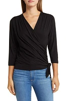 Loveappella Faux Tie Wrap Top at Nordstrom,