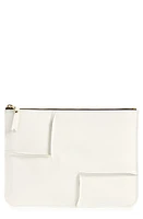 Comme des Garçons Wallets Large Seam Detail Zip Pouch in White at Nordstrom