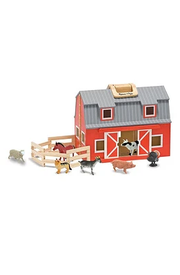 Melissa & Doug Fold & Go Farm Playset in Wood/Red at Nordstrom