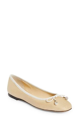 Jimmy Choo Elme Raffia Flat Natural/Latte at Nordstrom,