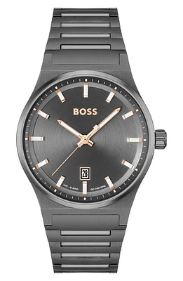 BOSS Candor Bracelet Watch, 41mm in Grey at Nordstrom