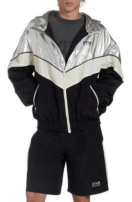 Golden Goose Star Patchwork Windbreaker Silver/Dark Papyrus/Black at Nordstrom, Us