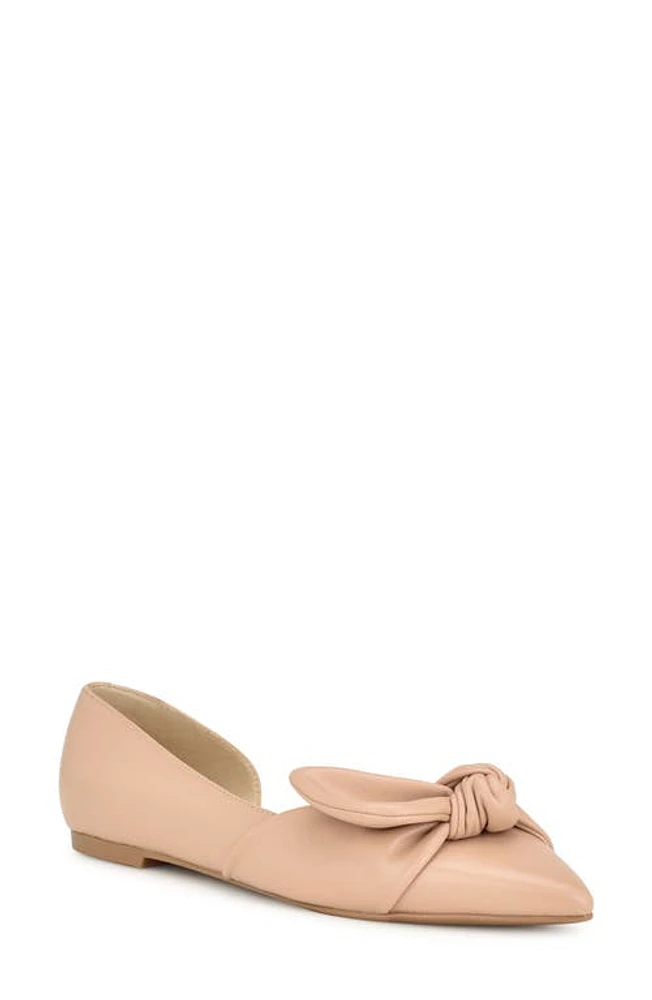 Nine West Bannie Half d'Orsay Pointed Toe Flat Light Natural at Nordstrom,