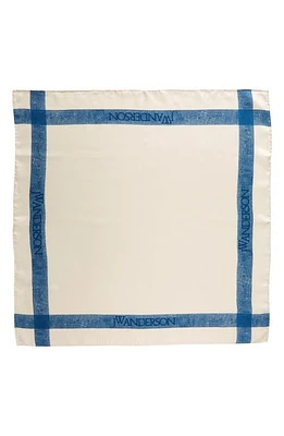 JW Anderson Digital Logo Print Silk Twill Scarf in Blue/White at Nordstrom