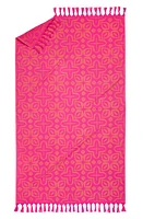 Rochelle Porter Tasseled Beach Towel in Orange/Magenta at Nordstrom